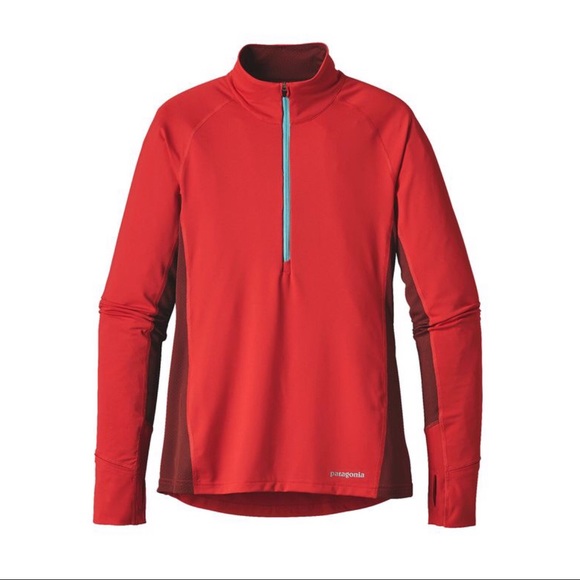 Patagonia Tops - Patagonia All Weather Red Zip Neck Shirt L w/gift!